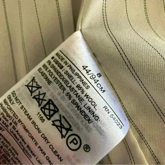 Banana Republic Long And Lean Blazer Wool Jacket Sz 8 Black - Picture 8 of 9